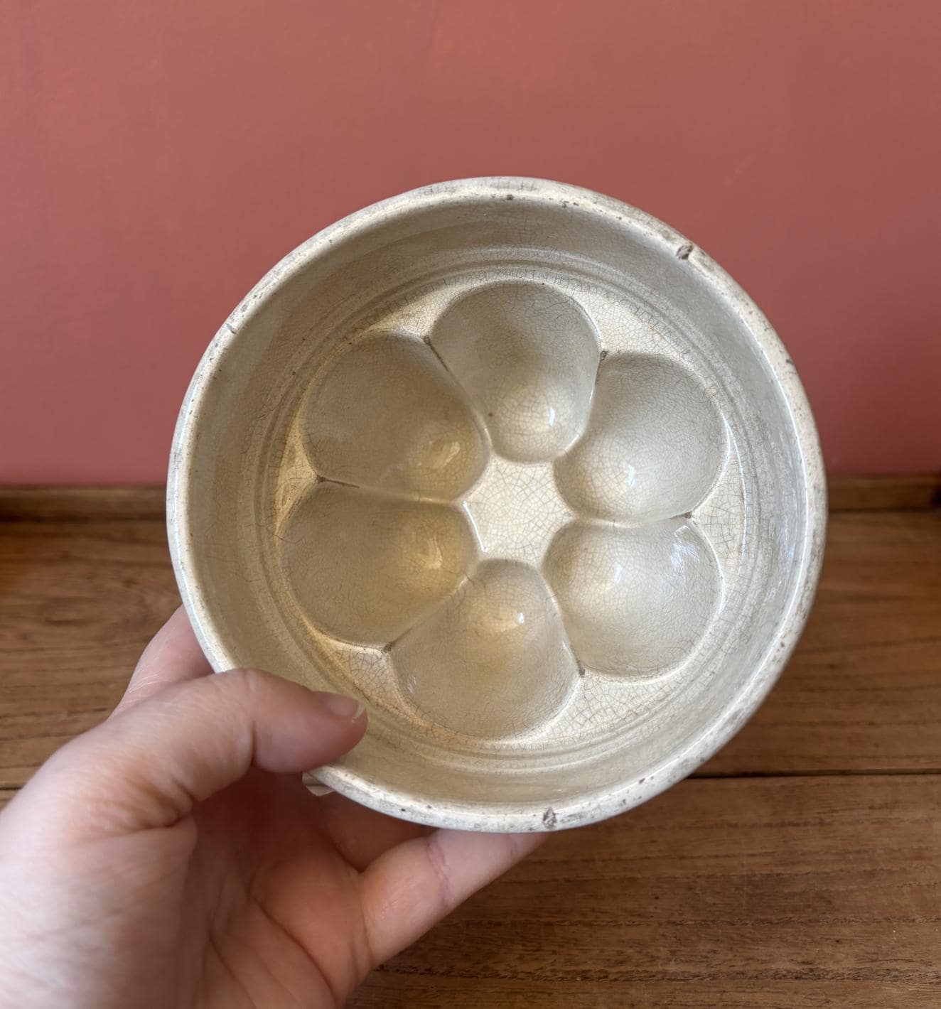 Antique Small Round Stoneware Jelly Mould