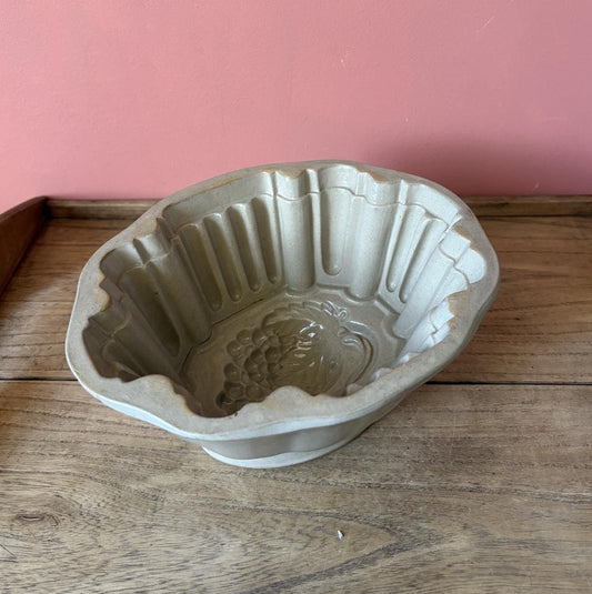 Antique Salt Glazed Stoneware Jelly mould | Bunch of Grapes Design