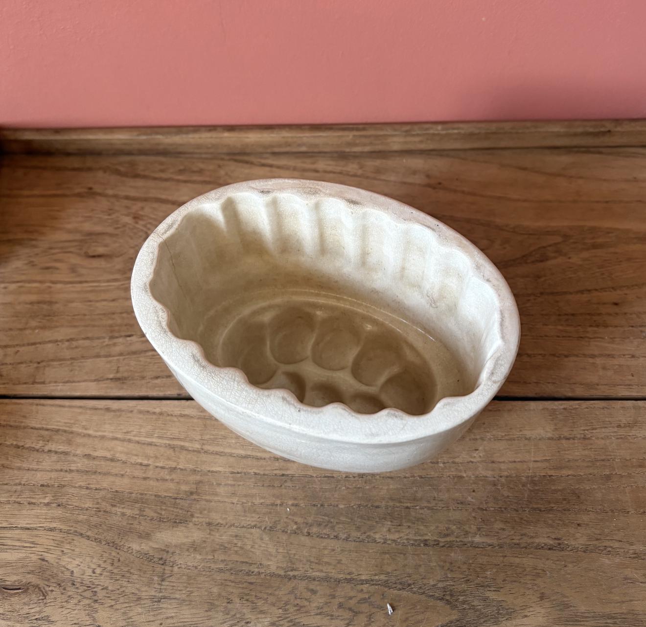 White Stoneware Jelly Mould