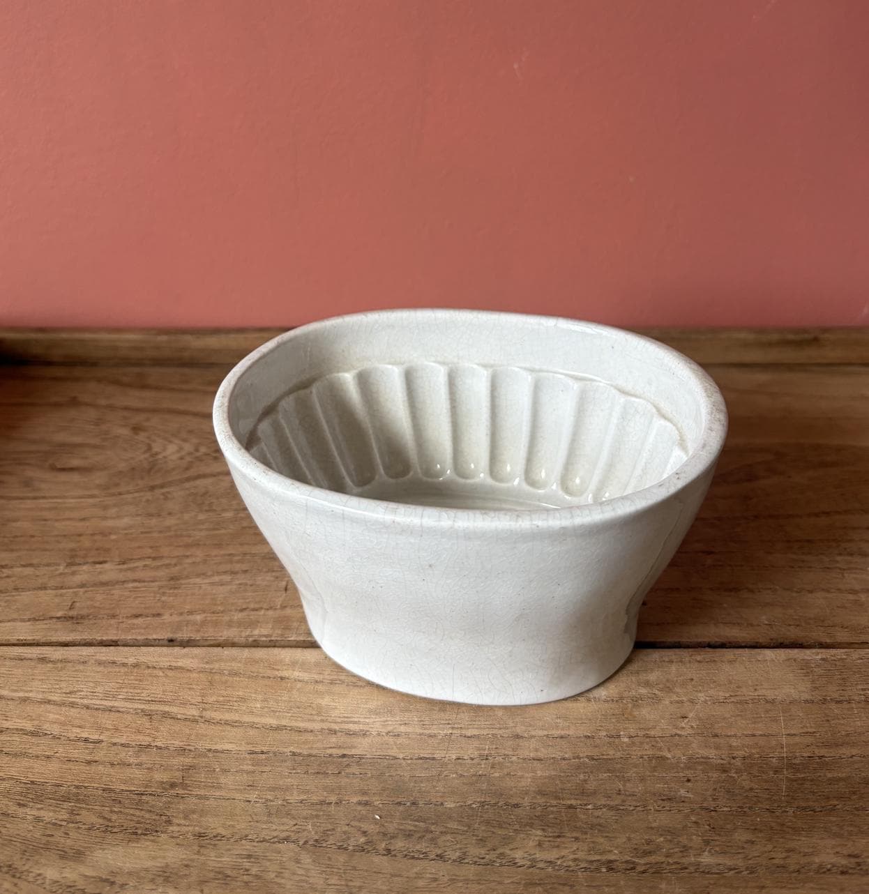 Small White Ceramic Jelly Mould | Corn Design