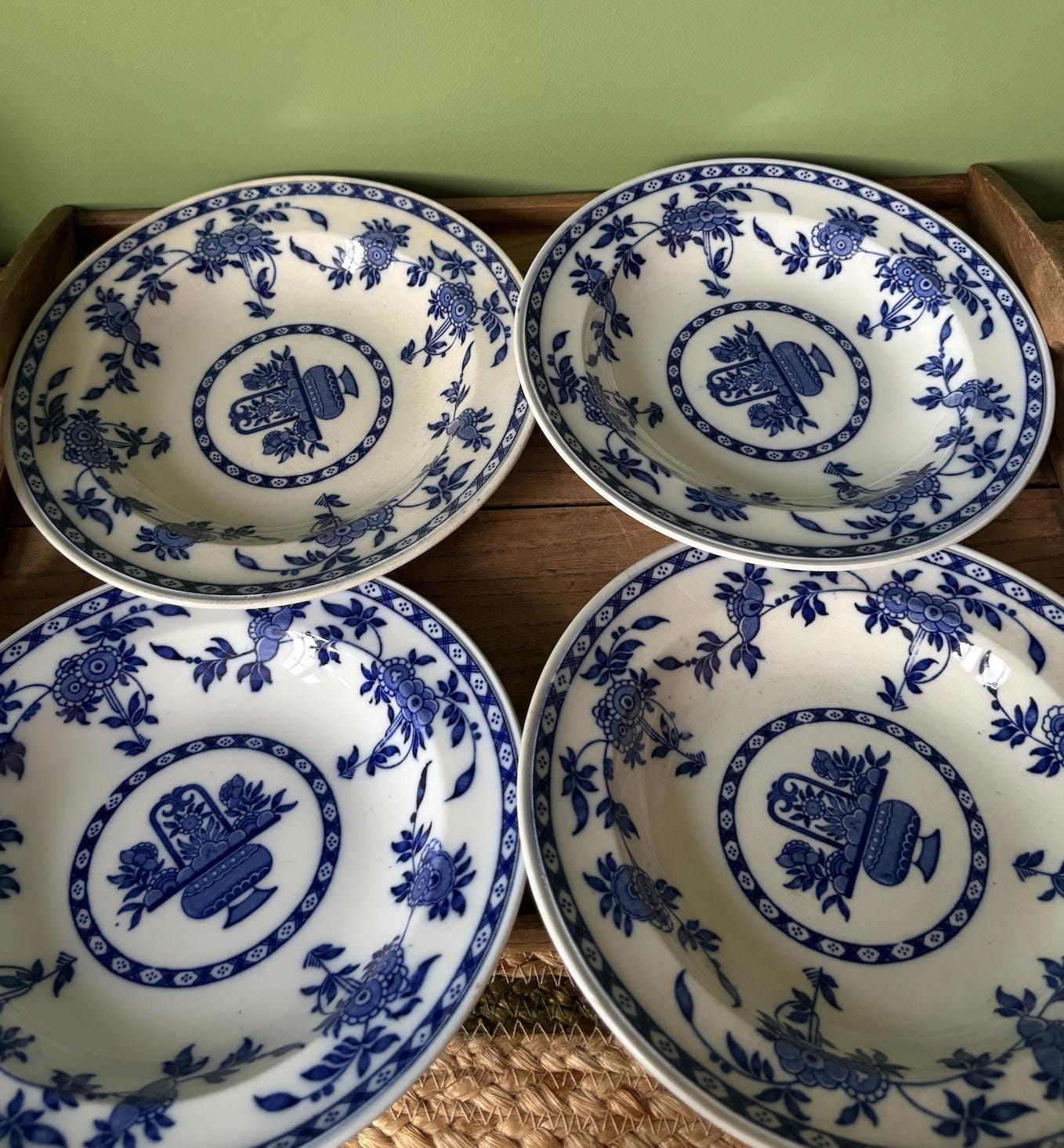 Set of 4 Minton Delph Shallow Bowls