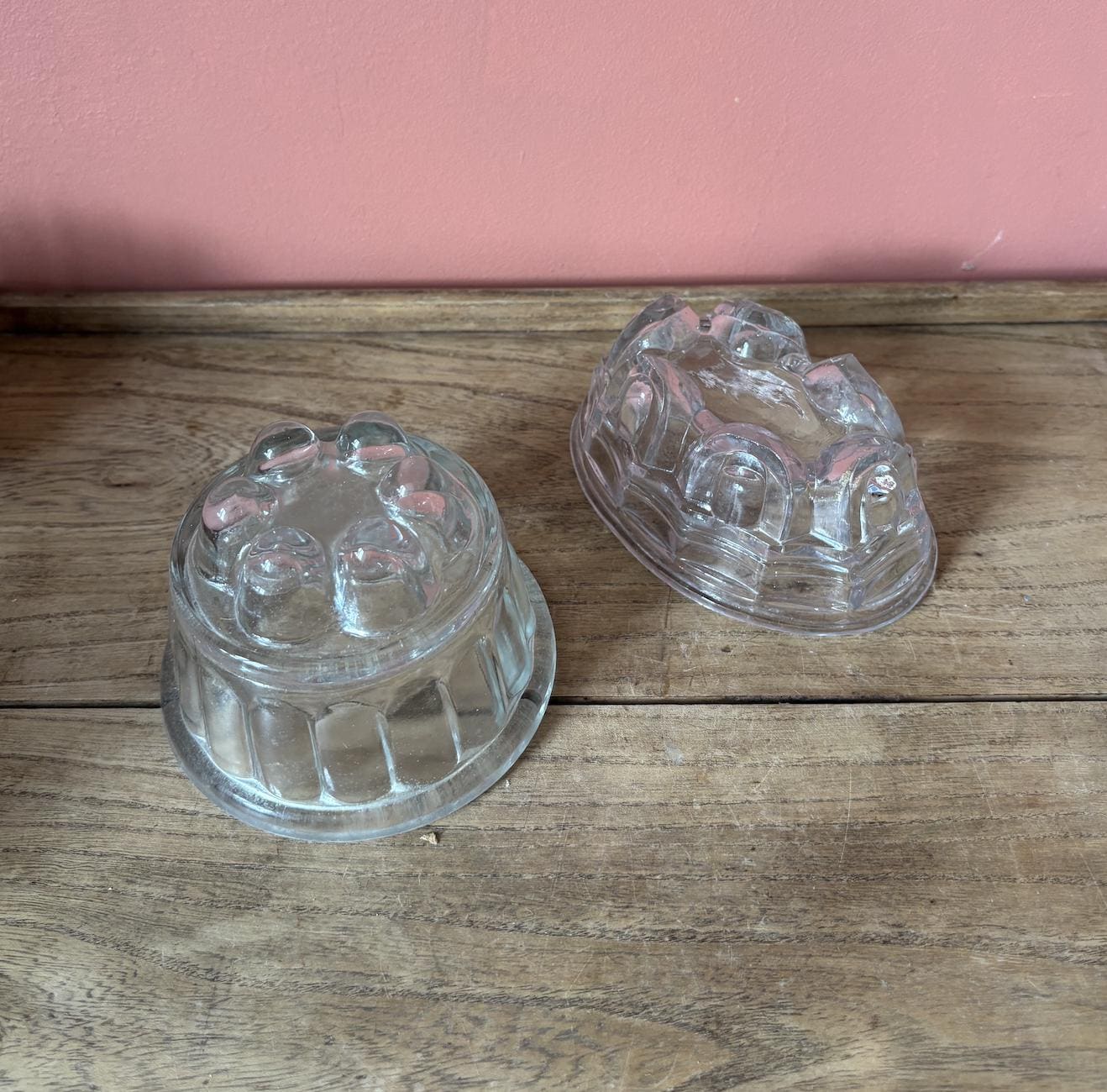 Two Small Glass Jelly Moulds