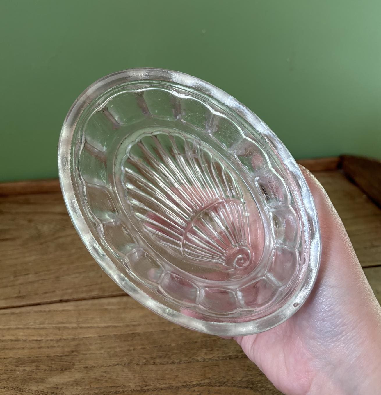 Shell Design Glass Jelly Mould