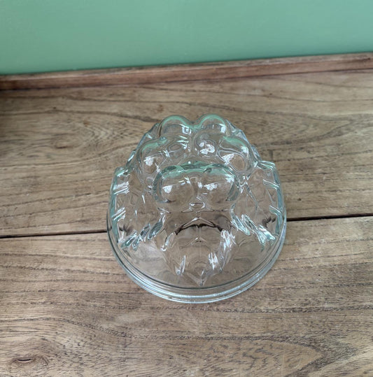 Holly Topped Glass Jelly Mould