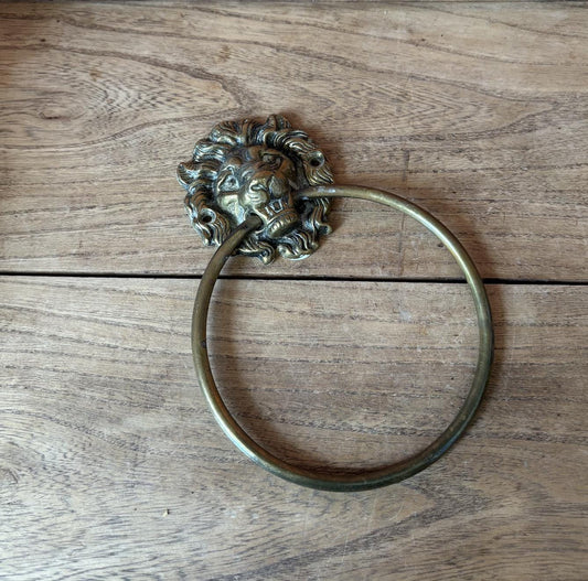 Peerage Brass Lion Head Towel Holder