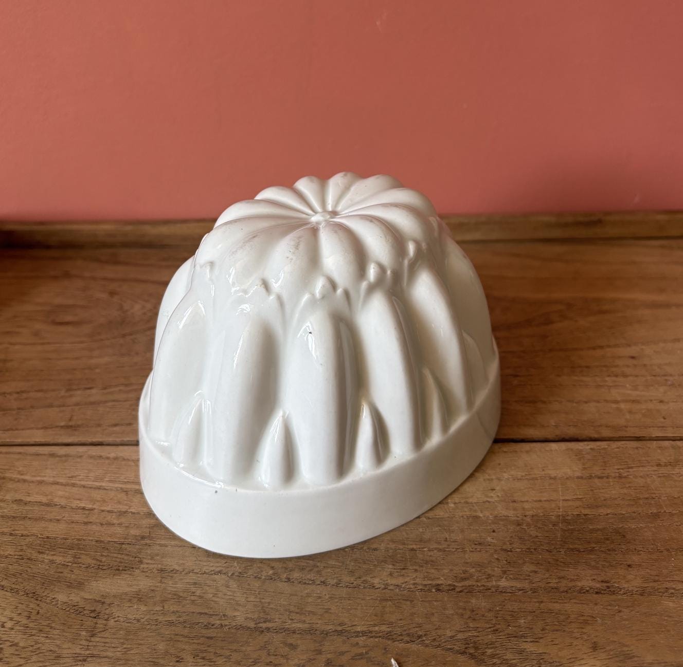 Art Deco White Ceramic Jelly Mould