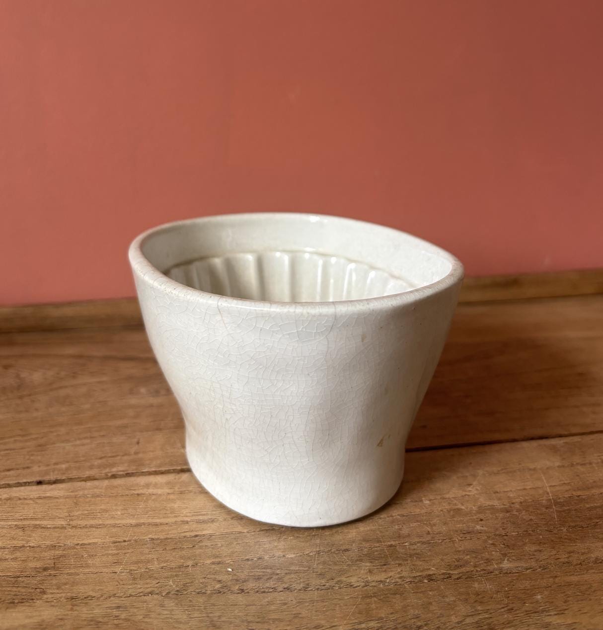Small White Ceramic Jelly Mould | Corn Design