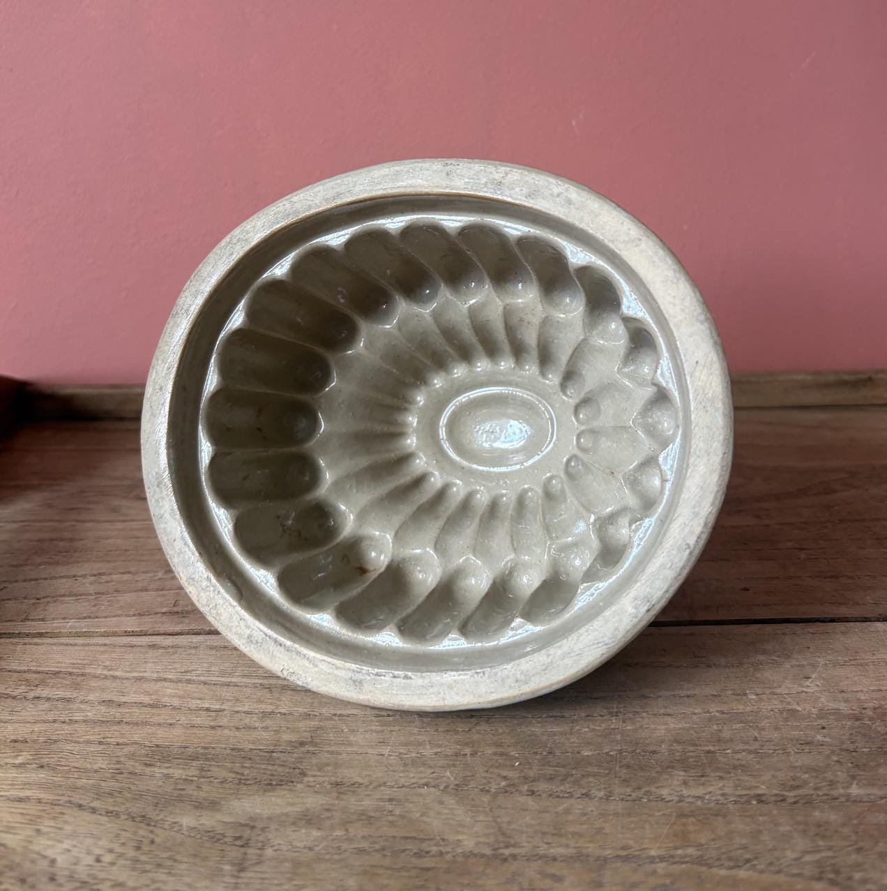 Victorian Biscuit Glaze Decorative Stoneware Jelly Mould