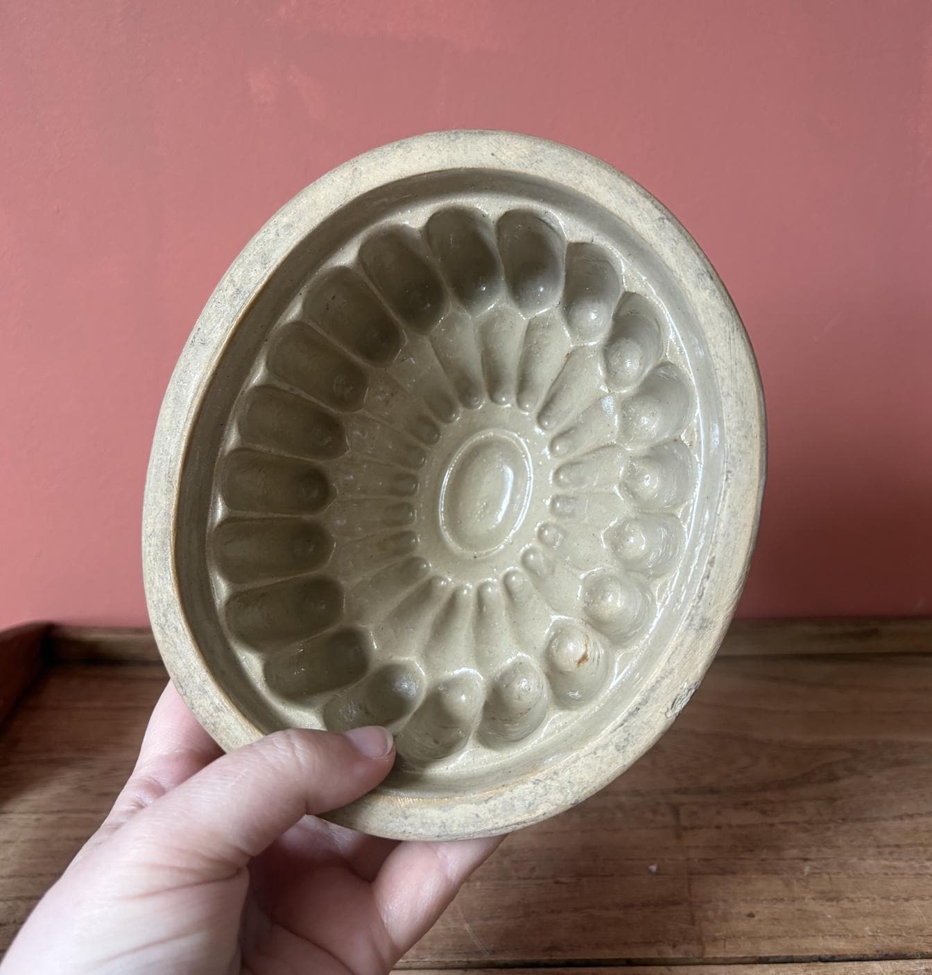 Victorian Biscuit Glaze Decorative Stoneware Jelly Mould