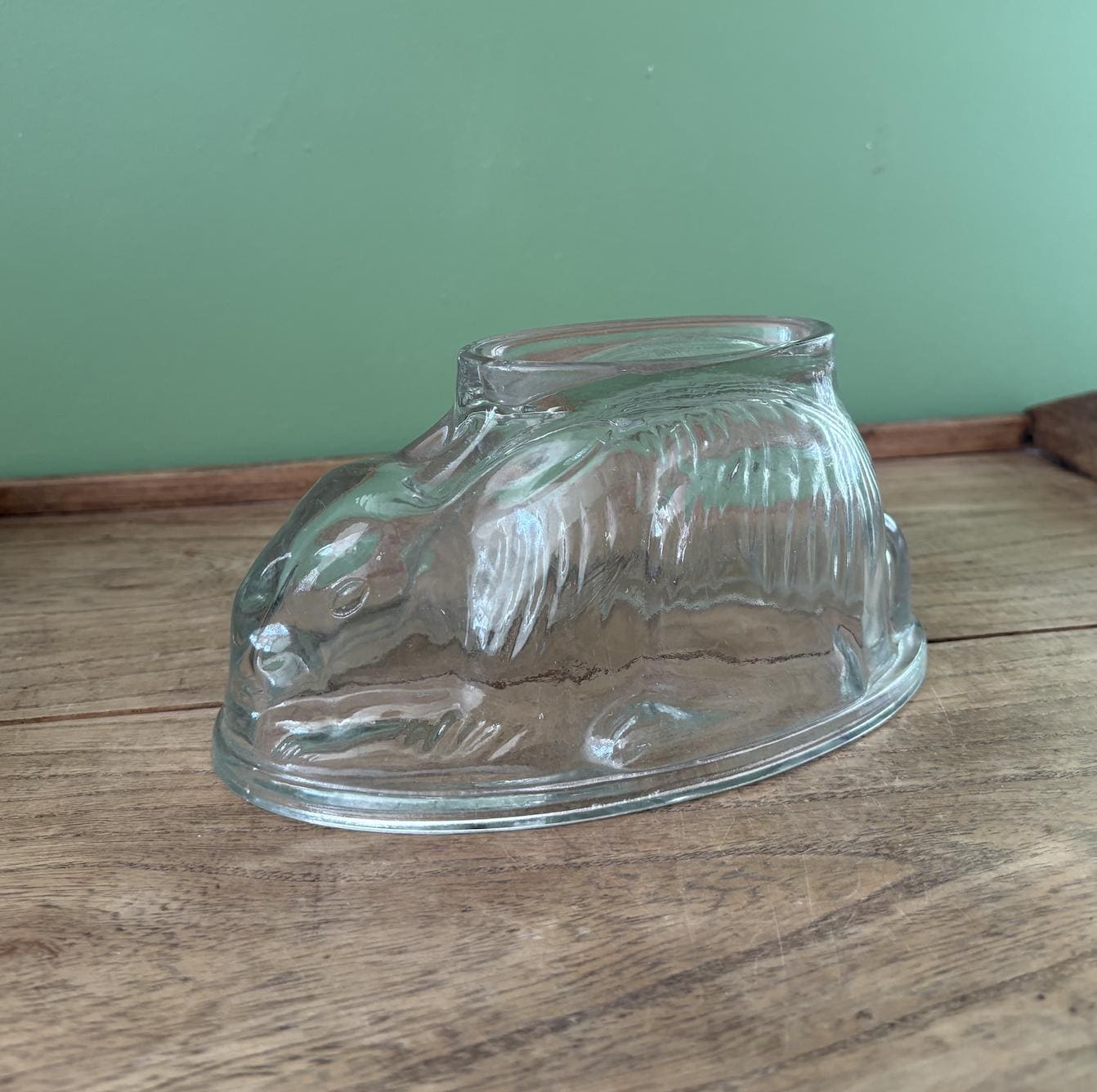 Large Rabbit Shaped Glass Jelly Mould