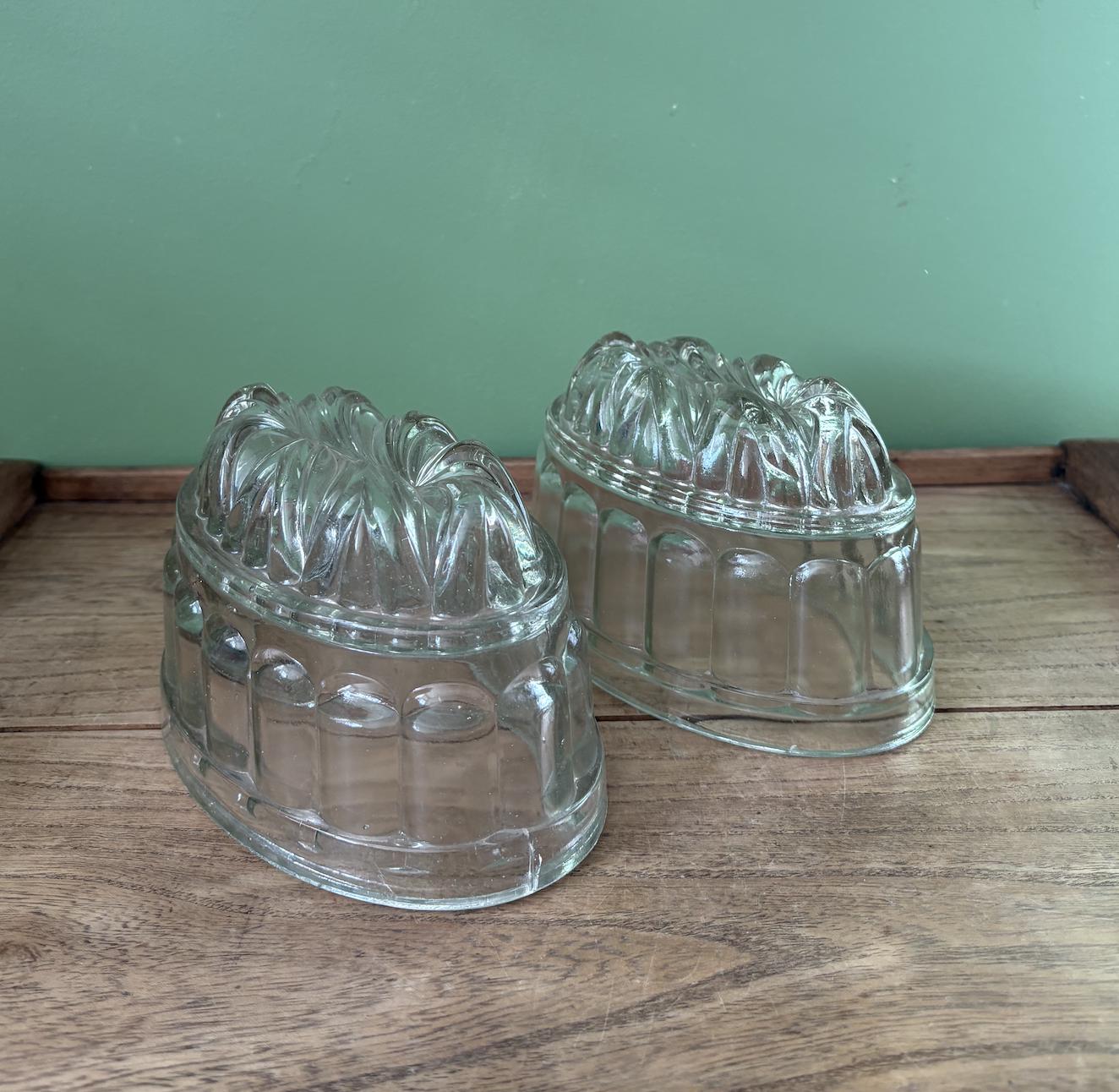 Pair of Large Oval Decorative Jelly Mould